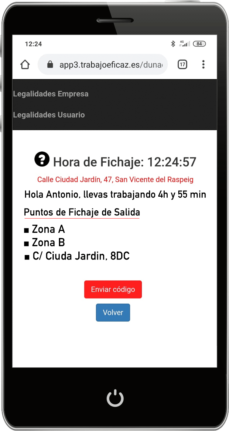 Fichar la jornada laboral con el Móvil