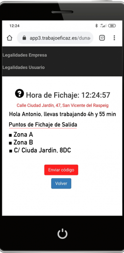 2_Pantall App 2 Fichar la jornada laboral con el M贸vil